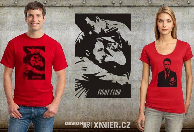 Fight Club tričko, trička,  e-shop xavier.cz, Brad Pitt tričko, Edward Norton tričko,