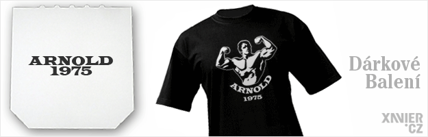 Tričko Arnold Schwarzenegger v dárkovém balení, xavier.cz, trička, trika, triko, online Arnie, Kulturistika, svaly, pumpinp iron