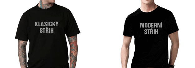 Nový moderní pánský střih: Černé tričko, bude postupně
vystaveno v průběhu týdne
a dostupné od pátku 7.6. 2012