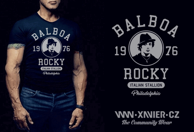 Tričko s potiskem Rocky Balboa 1976, Dárek k narozeninám, Dárkové balení, vánoční dárek, tričko, trička, k Vánocům, Rocky, Sylvester stallone, 